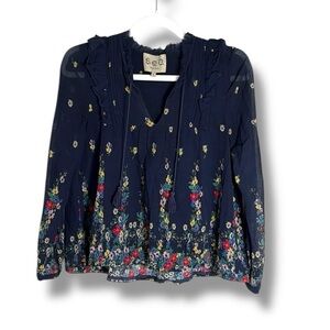Sea New York Navy with Floral Long Sleeve